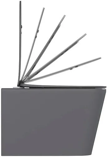 Унитаз подвесной безободковый Hansmann keramik Kvadro Grey серый матовый УНИ0017