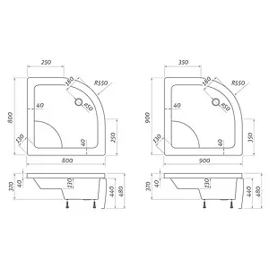 Поддон для душа акриловый низкий 900x800мм Roltechnik Viki Lux 8000047 Поддон для душа акриловый низкий 900x800мм Roltechnik Viki Lux 8000047, 2