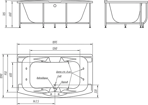 Ванна акриловая BellRado Сенатор 190x110 BR7011031-00