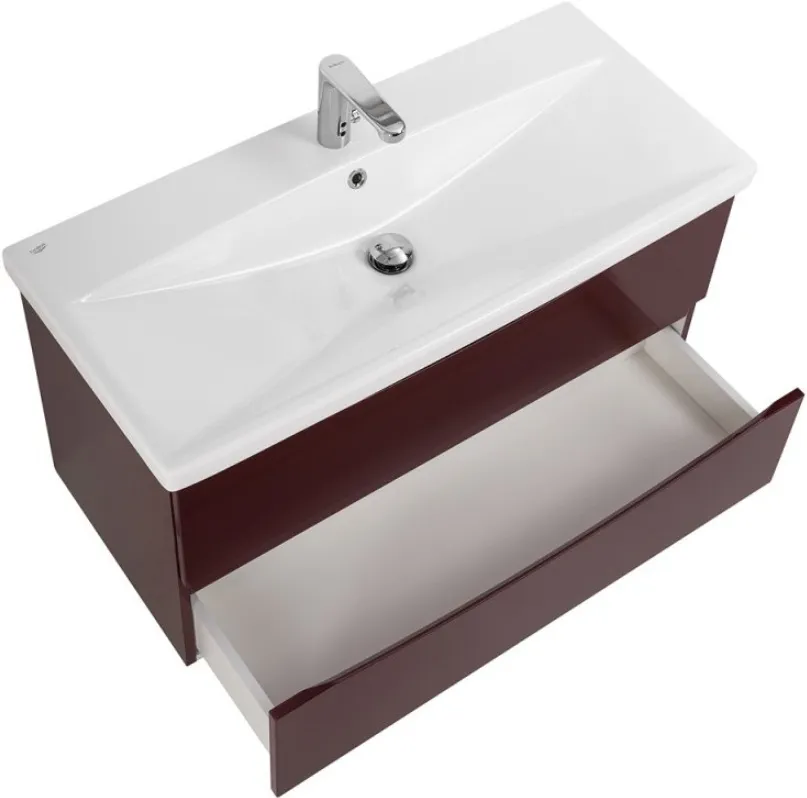 Тумба-умывальник подвесная BelBagno MARINO-CER 90 Bordo Lucido MARINO-CER-900-2C-SO-BRDL-P+BB-0323-90-LVB Тумба-умывальник подвесная BelBagno MARINO-CER 90 Bordo Lucido MARINO-CER-900-2C-SO-BRDL-P+BB-0323-90-LVB, 3