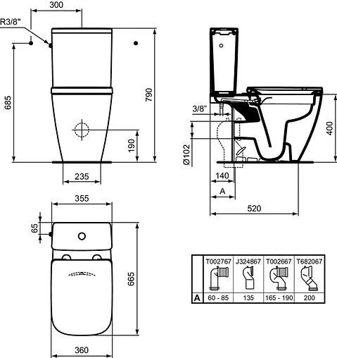 Бачок для унитаза Ideal Standard I.Life A/B белый T472301