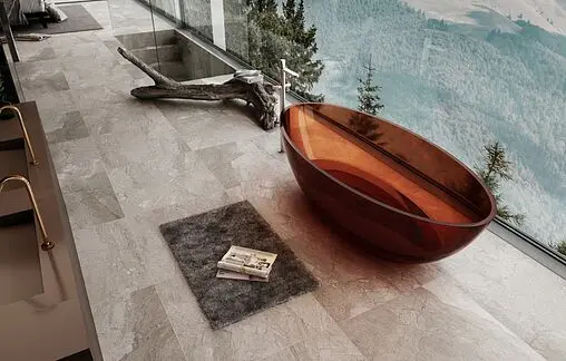 Ванна отдельностоящая прозрачная Abber Kristall 180x85 AT9702Opal