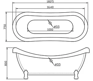 Ванна акриловая отдельностоящая BelBagno 180x75 BB05 Ванна акриловая отдельностоящая BelBagno 180x75 BB05, 2