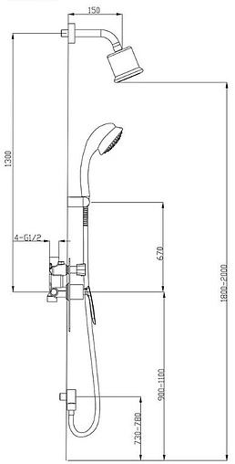 Душевая система со смесителем для душа Timo Helmi белый/хром SX-4059/00-16SM