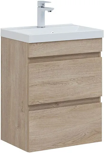 Тумба под умывальник подвесная Aquanet Нота New 50 дуб светлый 00334196