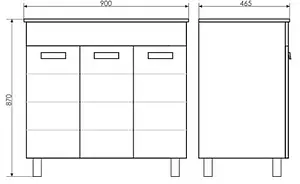 Тумба-умывальник напольная Comforty Модена 90 белый Тумба-умывальник напольная Comforty Модена 90 белый, 2
