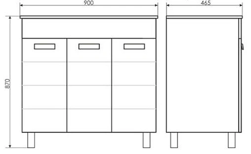 Тумба-умывальник напольная Comforty Модена 90 белый