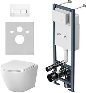 Комплект 6 в 1 Am.Pm Like Aquaspin IS110301.801900 с кнопкой белый глянцевый, 4