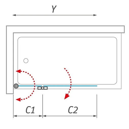 Шторка на ванну 1100мм прозрачное стекло Roltechnik TZVL2/1100 742-110000L-00-02