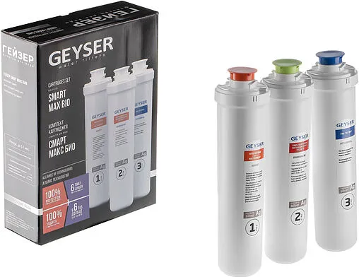 Комплект сменных картриджей Гейзер Смарт Макс Био 50108