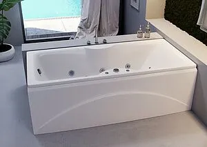 Ванна акриловая с гидромассажем Aquatek Феникс 180x85 L с фронтальной панелью, с каркасом (разборный), с гидромассажем (пневмоуправление) FEN180-0000006, 4