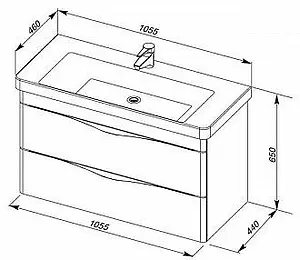 Тумба-умывальник Aquanet Орлеан 105 белый 00183083+00182313, 2