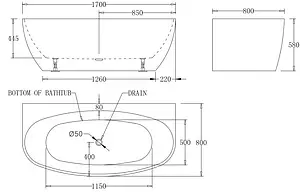 Ванна акриловая BelBagno 170x80 BB83-1700 Ванна акриловая BelBagno 170x80 BB83-1700, 2