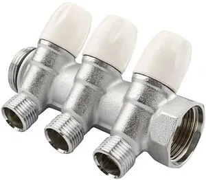 Коллектор регулирующий проходной 3 отвода 1"в/н x ½"н Tiemme MAXIMA 1860021 Коллектор регулирующий проходной 3 отвода 1"в/н x ½"н Tiemme MAXIMA 1860021, 1