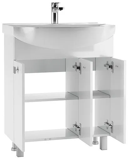 Тумба-умывальник напольная Айсберг Мега 75 белый DM4601T+4620008197371