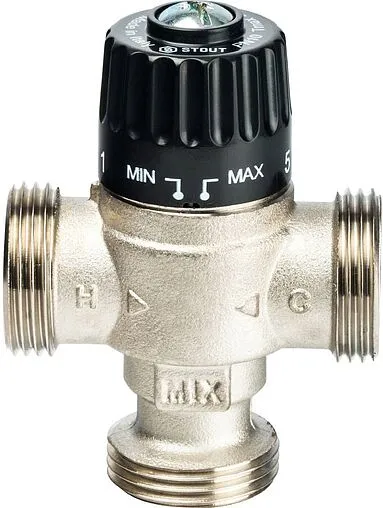 Трехходовой термостатический смесительный клапан 1&quot; +30...+65°С Kvs 2.3 Stout SVM-0025-236525