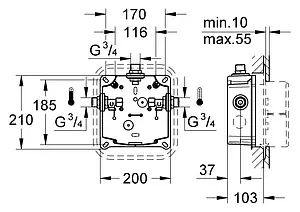 Скрытая часть для электронного смесителя Grohe Europlus 36014000, 2