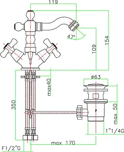 Смеситель для биде Fiore Margot бронза 26ZZ0635 Смеситель для биде Fiore Margot бронза 26ZZ0635, 2
