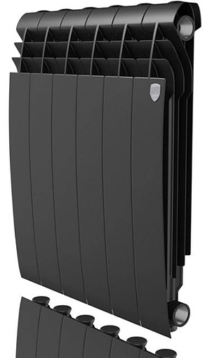 Радиатор алюминиевый 6 секций Royal Thermo BiLiner Alum 500 Noir Sable RTBANS50006