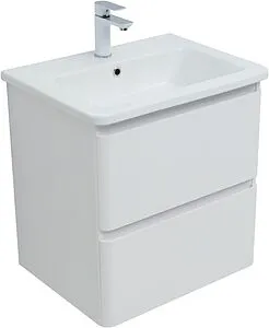 Тумба-умывальник подвесная Aquanet Эмбер 60 белый матовый 00330465+11060-KL, 4