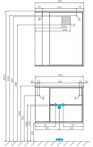 Тумба-умывальник подвесная Aquaton Бостон 70 дуб эврика/белый 1A2526K1BN010, 2