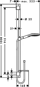 Душевая стойка Hansgrohe Raindance Select E 120 3jet 90см хром/белый 26621400 Душевая стойка Hansgrohe Raindance Select E 120 3jet 90см хром/белый 26621400, 2