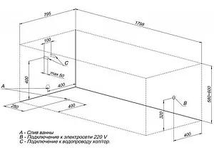 Ванна акриловая Aquanet Riviera 180x80 00230997, 3