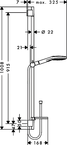 Душевая стойка Hansgrohe Raindance Select E 120 3jet 90см хром/белый 26621400