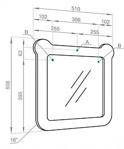 Зеркало Aquaton Каспер Мишка 50 розовый матовый 1A283402CR1E0, 2