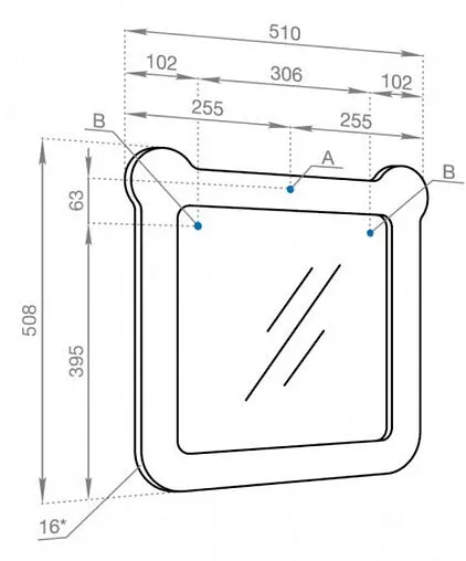 Зеркало Aquaton Каспер Мишка 50 розовый матовый 1A283402CR1E0