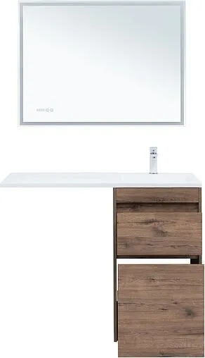 Тумба-умывальник напольная Aquanet Токио 110 R дуб веллингтон 00333647+00235498