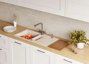 Мойка кухонная Omoikiri Sakaime 86-2-WH белый 4993129, 4