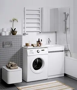 Тумба-умывальник напольная над стиральной машиной Aqwella Forma 55 R белый FOR0105KR+FOR.11.04.D-R Тумба-умывальник напольная над стиральной машиной Aqwella Forma 55 R белый FOR0105KR+FOR.11.04.D-R, 3