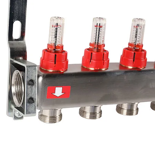 Группа коллекторная с расходомерами 9 отводов 1&quot;в/в x ¾&quot;ек Rommer RMS-1201-000009