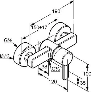 Смеситель для душа Kludi Zenta хром 388700575 Смеситель для душа Kludi Zenta хром 388700575, 2