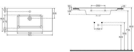 Тумба-умывальник подвесная ISVEA Pro 90 антрацит 21MGS019191I+10SL50091SV