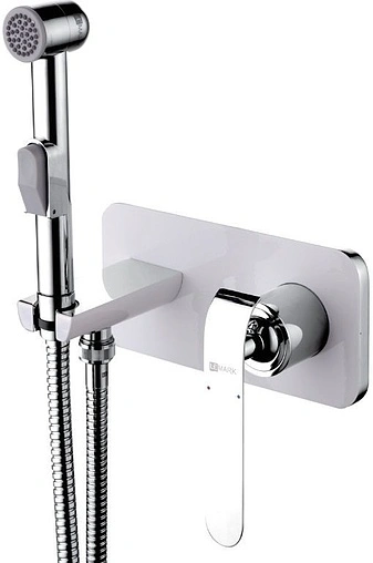 Гигиенический душ со смесителем Lemark Melange хром/белый LM4919CW