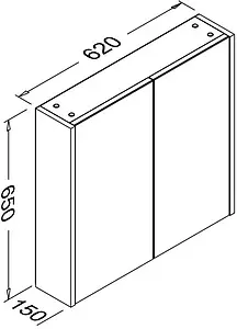 Шкаф-зеркало ISVEA Trio 65 орех 24TR2062065I Шкаф-зеркало ISVEA Trio 65 орех 24TR2062065I, 2