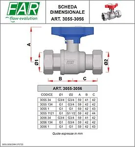 Кран шаровый с накидной гайкой 1"нг x 1"нг красный Far FS 3056 1R Кран шаровый с накидной гайкой 1"нг x 1"нг красный Far FS 3056 1R, 2