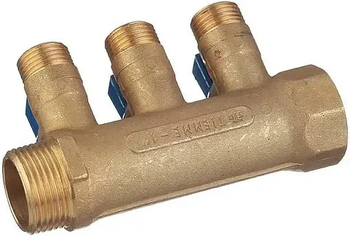 Коллектор запорный проходной 3 отвода 1&quot;в/н x ½&quot;к Tiemme NINO 1820005