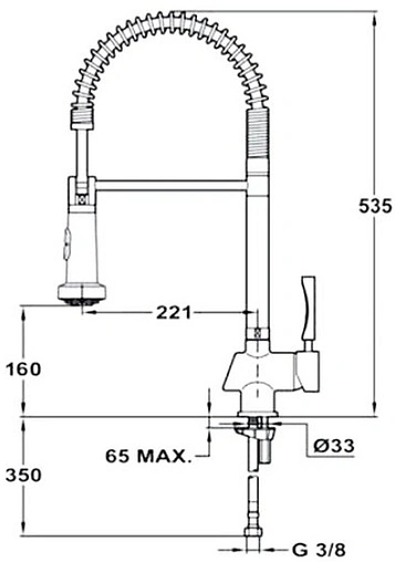 Смеситель для кухни с гибким изливом Teka MY хром 18161002