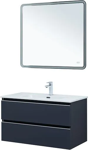 Тумба-умывальник подвесная Aquanet Вега 90 маренго 00329592+00323883