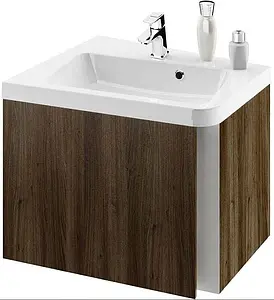Тумба под умывальник подвесная Ravak 10° SD 65 L тёмный орех/белый X000000747, 1