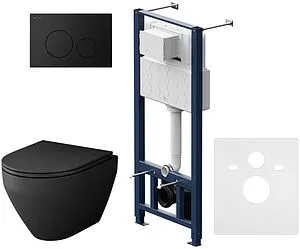 Комплект 6 в 1 Am.Pm Spirit 2.0 FlashClean IS49038.701700MB с кнопкой черный матовый, 1