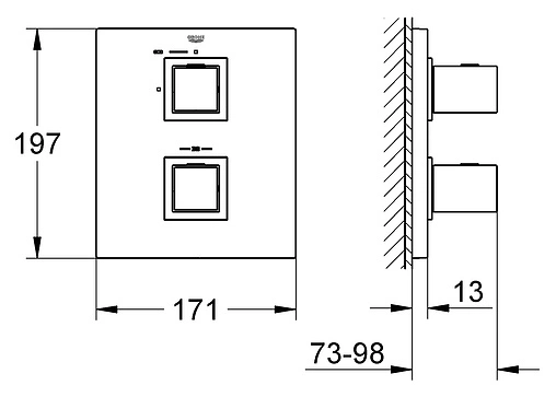 Термостат для 1 потребителя Grohe Grohtherm Cube хром 19959000