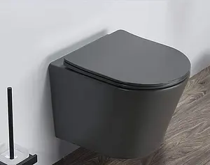 Унитаз подвесной безободковый Comforty графит матовый 105MDH Унитаз подвесной безободковый Comforty графит матовый 105MDH, 3