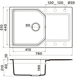 Мойка кухонная Omoikiri Yonaka 78-PA пастила 4993704, 2
