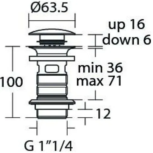 Выпуск автоматический для раковины с переливом Ideal Standard чёрный шелк E1482XG Выпуск автоматический для раковины с переливом Ideal Standard чёрный шелк E1482XG