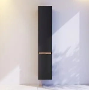 Шкаф-пенал подвесной Am.Pm X-Joy 30 R чёрный матовый/светлое дерево M85ACHR0306BM, 5