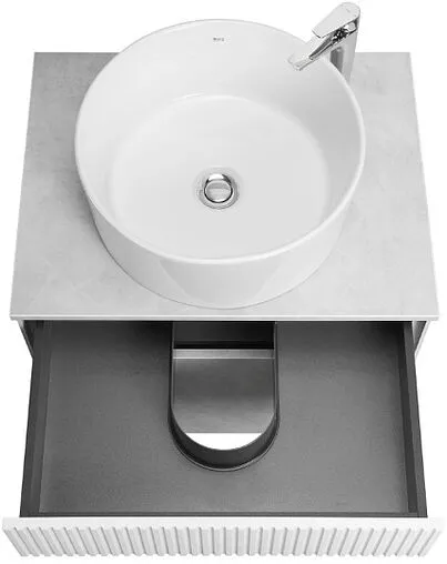 Тумба под умывальник подвесная Aquaton Марбл 60 слэйт/белый матовый 1A276101MH4C0